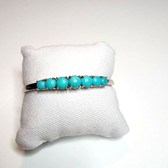 Chuck Clemency NYCII Sleeping Beauty Turquoise Sterling Silver Bangle Bracelet - Picture 1 of 8